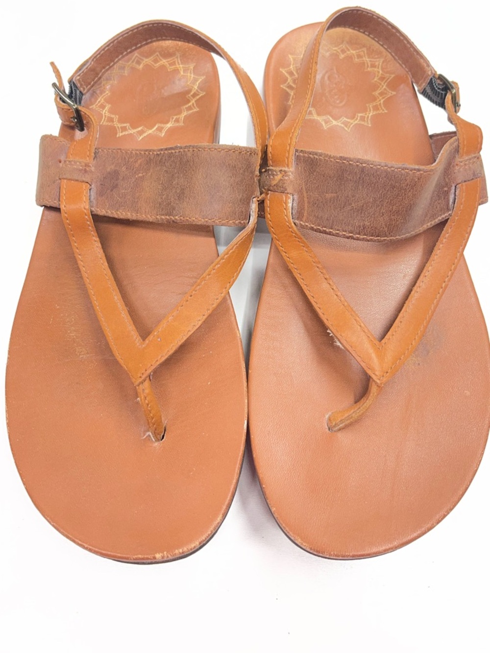 Chaco Brown and Tan Leather Strap Sandals - Picture 1 of 5
